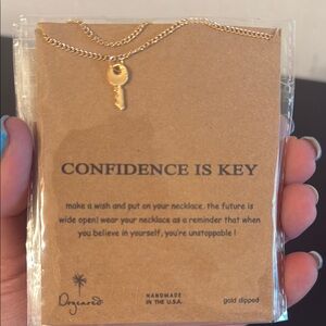 Dogeared Gold Confidence Key Necklace‎